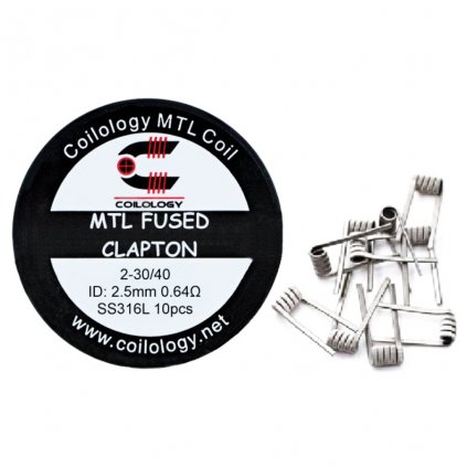 Coilology - MTL Fused Clapton SS316L 0,64ohm předmotané spirálky, 10 KS