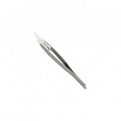 DIY pinzeta s keramickým hrotem - diagonální Stříbrná