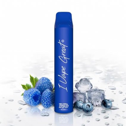 IVG Bar Plus - Chladivá modrá malina - Blue raspberry Ice - Jednorázová cigareta 