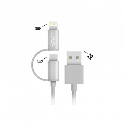 Wave Concept - Nabíjecí kabel 2v1 Micro USB/ Lightning