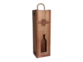 Dřevěná krabička na 1 víno F0030