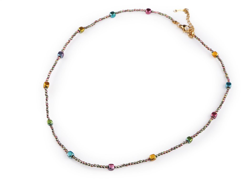 Náhrdelník hematitový (Balení 1 ks, Varianta 1 multikolor čtyřlístek)