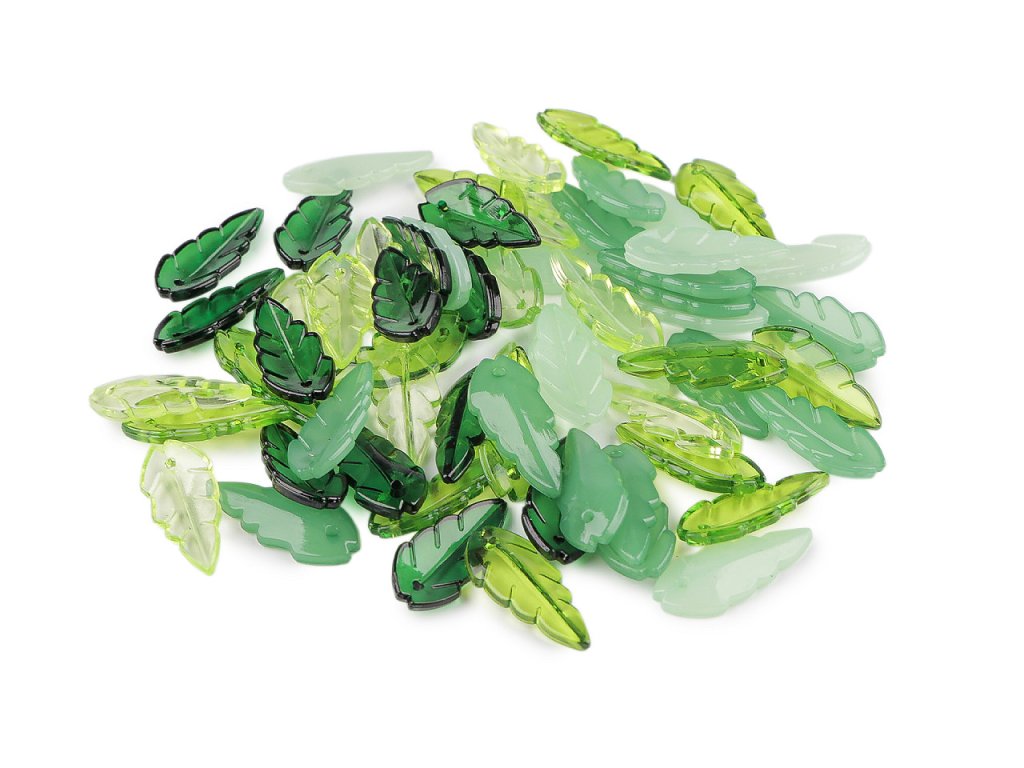Plastové korálky lístečky (Balení 20 g, Varianta 1 mix transparent)