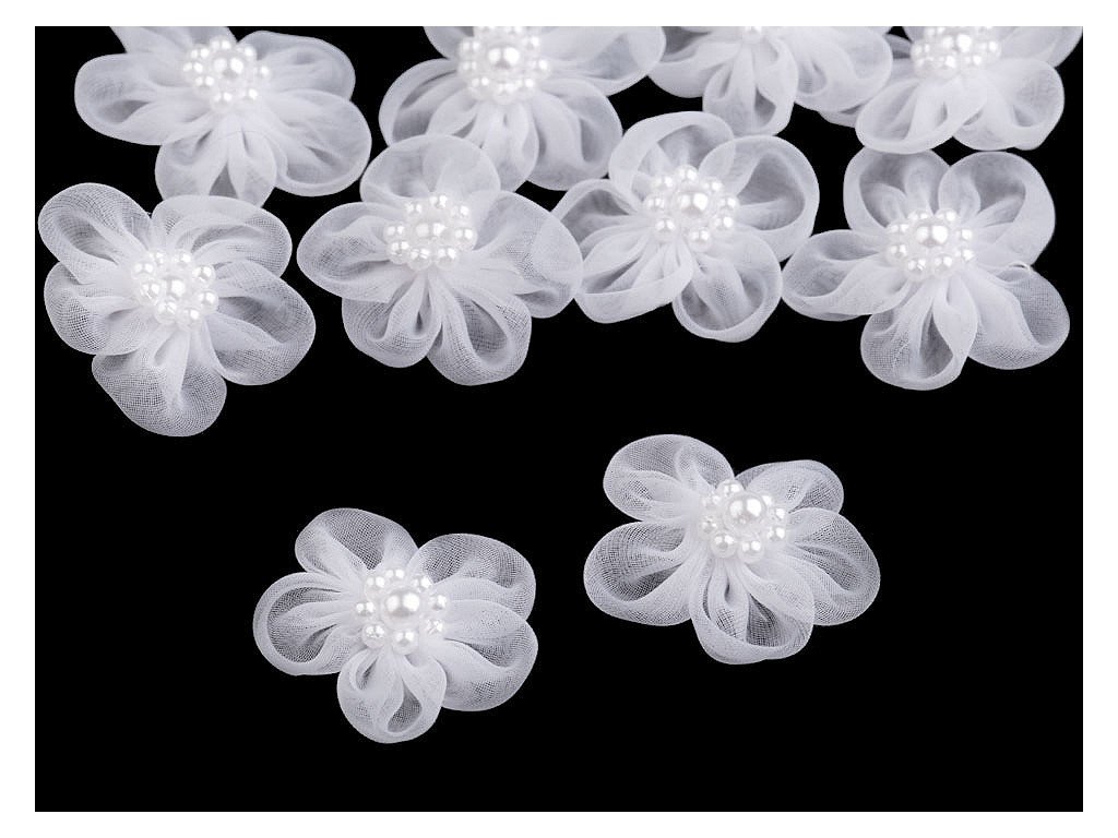 Monofilový květ s korálky Ø25 - 30 mm