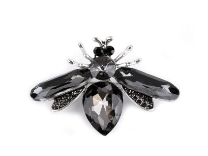 Brož s broušenými kamínky včela (Balení 1 ks, Varianta 1 zelená sv.)