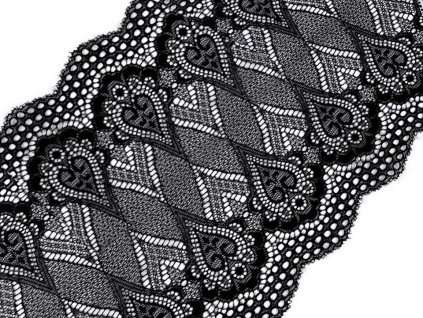 Elastická krajka / vsadka / běhoun šíře 18 cm (Balení 1 m, Varianta 2 (18 cm) černá)