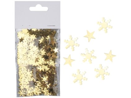 Konfety hvězdy a vločky zlaté, 2 x 7 g (22023)