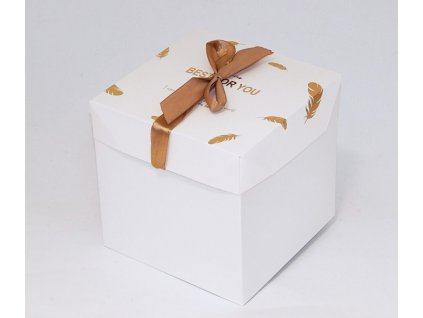 Krabička dárková skládací s mašlí 16,5x16,5x16,5cm / 12525