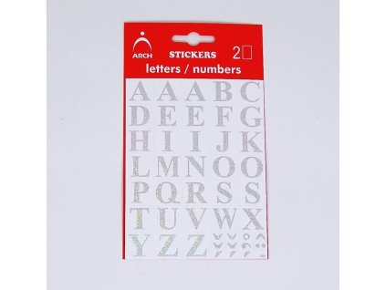 Samolepky Písmena A-Z stříbrná, výška 14 - 2 archy v blistru (Varianta 453-S)