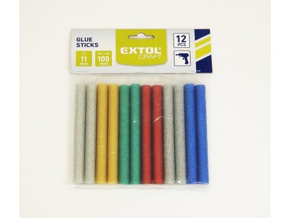 Tyčinky tavné, mix barev se třpytkami 11x100mm/12 ks