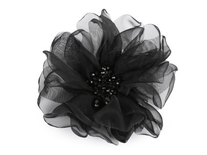 Brož květ s broušenými korálky Ø10 cm v krabičce (Balení 1 ks, Varianta 1 bílá)