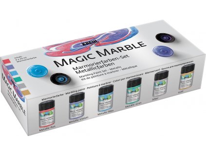 Sada Mramorovací barva Magic Marble metalická (6x20ml)