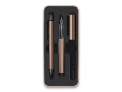 Sada Faber-Castell Hexo Bronze plnicí pero a kuličkové pero
