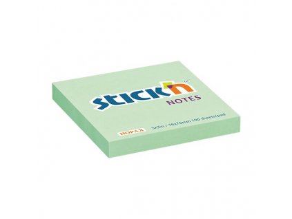 Samolepicí bloček Hopax Stick’n Pastel Notes 76 × 76 mm, 100 listů, výběr barev zelená