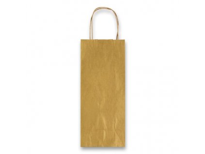 Dárková taška Allegra 140 x 85 x 390 mm, na lahev zlatá, lahev