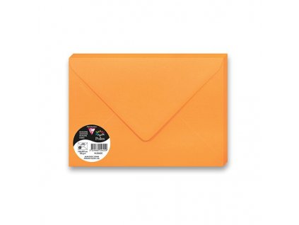 Barevná obálka Clairefontaine 75 x 100 mm, olizová, 20 ks oranžová, 75 x 100 mm