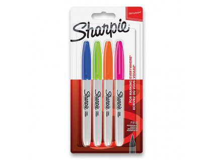 Permanentní popisovač Sharpie Fine sada 4 ks, doplňkové barvy