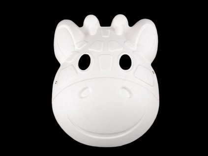 Karnevalová maska - škraboška k domalování zvířátka (Balení 1 ks, Varianta 1 bílá slon)