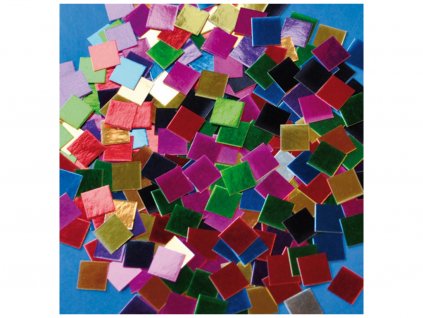 Papírová mozaika- metalické lesklé čtverečky- maxi balení- 10 000 ks, 1x1 cm