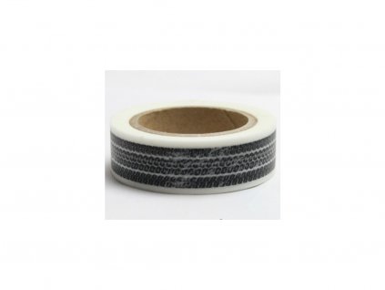 Dekorační lepící páska - WASHI tape-1ks pneumatika černá