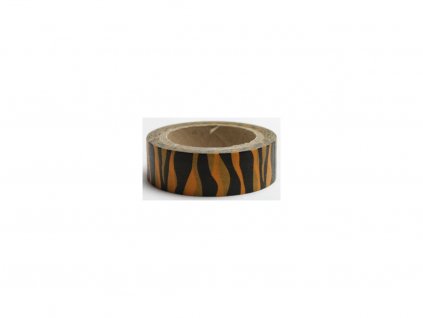 Dekorační lepicí páska - WASHI tape-1ks - zebra oranž