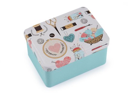 Plechová krabička na šití (Balení 1 ks, Varianta 5 růžová střední)