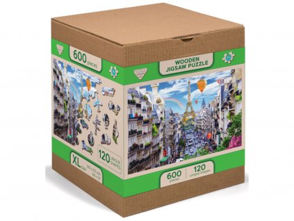 Dřevěné puzzle Rušná PařížXL,600 dílků