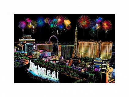 Škrabací obrázek v tubě- Las Vegas 75x52 cm