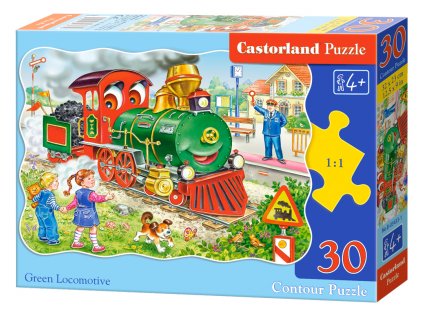 Puzzle Castorland 30 dílků - Zelená lokomotiva