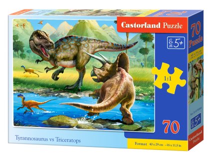 22239 2 puzzle castorland 70 dilku premium t rex vs triceratops