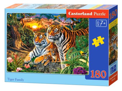 Puzzle Castorland 180 dílků - Tygří rodinka