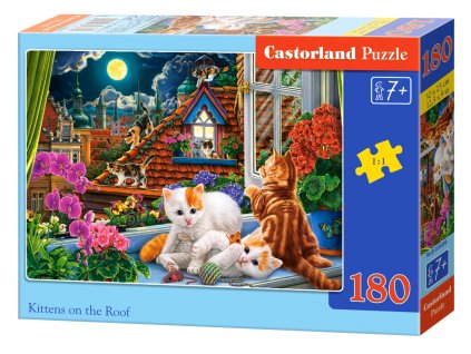 Puzzle Castorland 180 dílků - Koťata na střeše