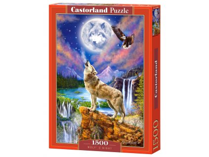 Puzzle Castorland 1500 dílků - Vlk v noci