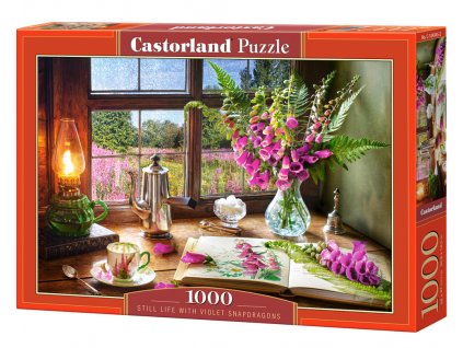 Puzzle Castorland 1000 dílků - Zátiší s hledíky (růžový květinky)