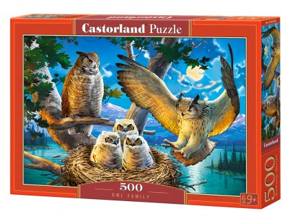 Puzzle Castorland 500 dílků - Soví rodinka