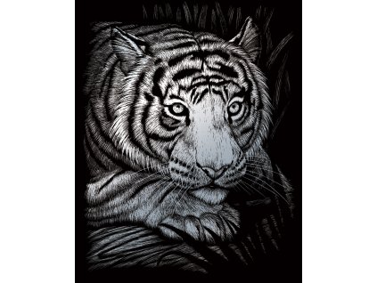 ROYAL and LANGNICKEL Stříbrný vyškrabovací obrázek - Tygr