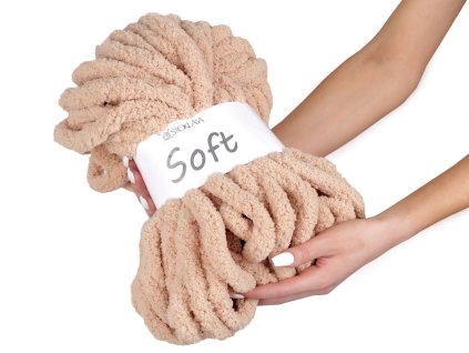 Pletací příze žinylková Soft 250 g (Balení 1 ks, Varianta 1 krémová světlá)