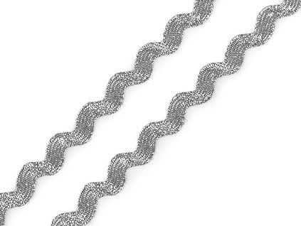 Prýmek / hadovka s lurexem šíře 5 mm (Balení 13.5 m, Varianta 1 stříbrná)