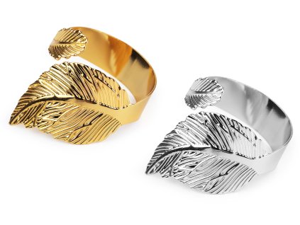 Kovový kroužek na ubrousek list (Balení 1 ks, Varianta 1 stříbrná)