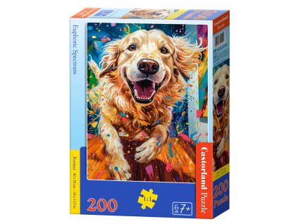 28709 1 puzzle castorland 200 dilku zlaty retrivr v euforii
