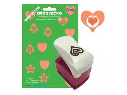 20841 1 derovacka embosovane 45 mm srdce s malym srdickem