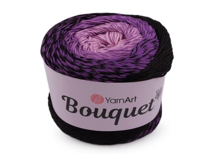 Bavlněná pletací příze Bouquet 250 g (Balení 1 ks, Varianta 1 (701) šedo-bílá modrá)