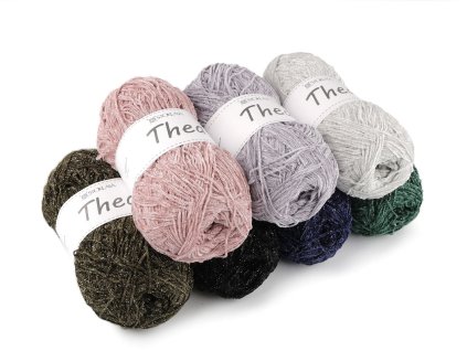 Pletací příze žinylková s lurexem Thea 100 g (Balení 1 ks, Varianta 1 šedá nejsvětlější stříbrná)