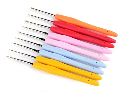 Sada háčků na háčkování se silikonovou rukojetí a zlatou špičkou (Balení 1 sada, Varianta mix barev)