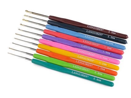 Sada háčků na háčkování se silikonovou rukojetí a zlatou špičkou (Balení 1 sada, Varianta mix barev)