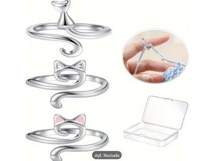 Sada prstenů na pletení (3ks)