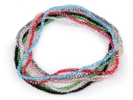 Náhrdelník pružný z broušených skleněných korálků (Balení 1 ks, Varianta 2 zelená jablková AB)