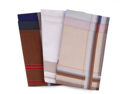 Pánský kapesník česaný exklusive (Balení 3 ks, Varianta 1 mix náhodných vzorů bílá)