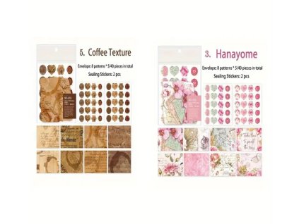 Sada obálek a samolepících pečetí (80ks) - více variant