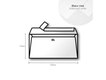 Papírová obálka Pollen DL 110x220mm – Iridescent white (Barva Iridescent white)